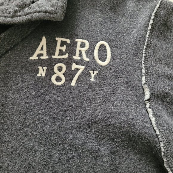 Aeropostale Womens Dark Gray Pullover Hoodie With Buttons Size Medium - Picture 2 of 10